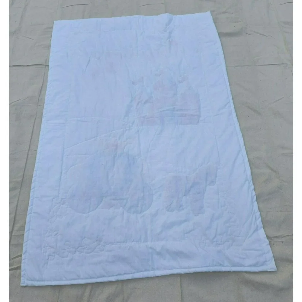 Handmade Baby Quilt, Embroidered Castle Carriage Once Upon a Time, 39